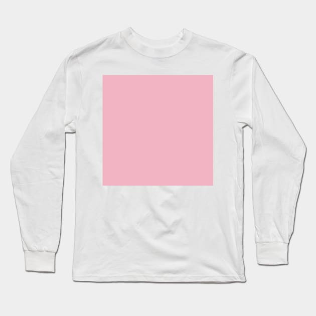 Solid Tickled Light Pink Monochrome Minimal Design Long Sleeve T-Shirt by HiddenPuppets